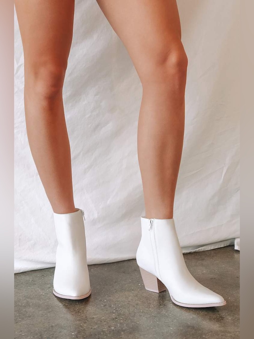 Lulus White Pointed Ankle Boots - Classic Style